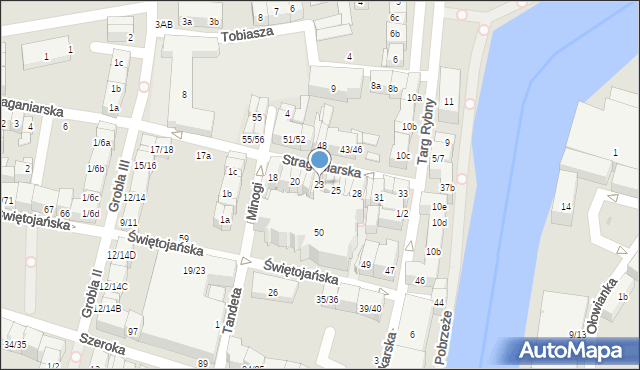 Gdańsk, Straganiarska, 23, mapa Gdańska