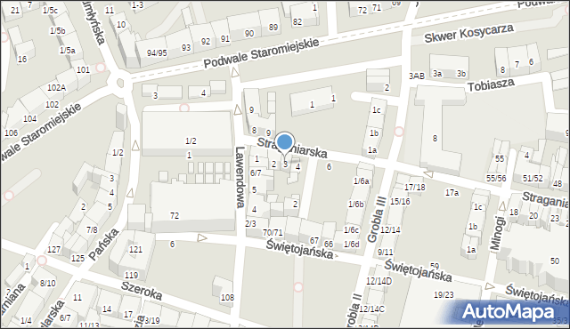 Gdańsk, Straganiarska, 3, mapa Gdańska