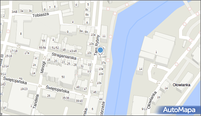 Gdańsk, Straganiarska, 37a, mapa Gdańska