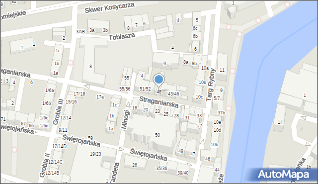 Gdańsk, Straganiarska, 48, mapa Gdańska
