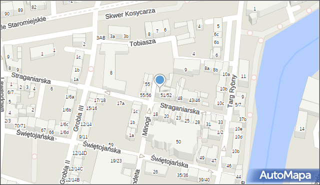 Gdańsk, Straganiarska, 53/54, mapa Gdańska