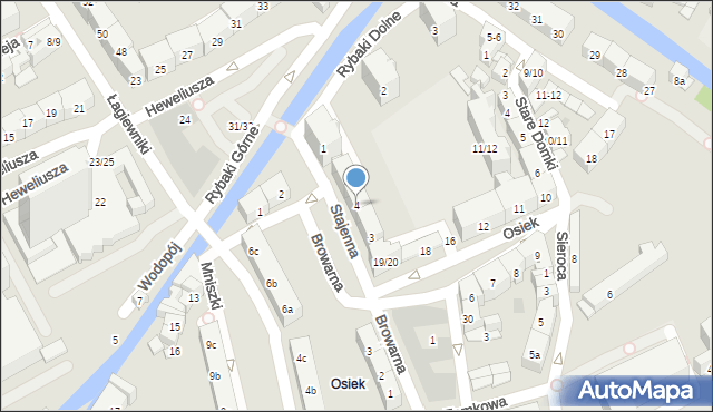 Gdańsk, Stajenna, 4, mapa Gdańska