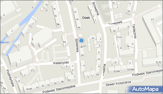 Gdańsk, Stolarska, 2b, mapa Gdańska