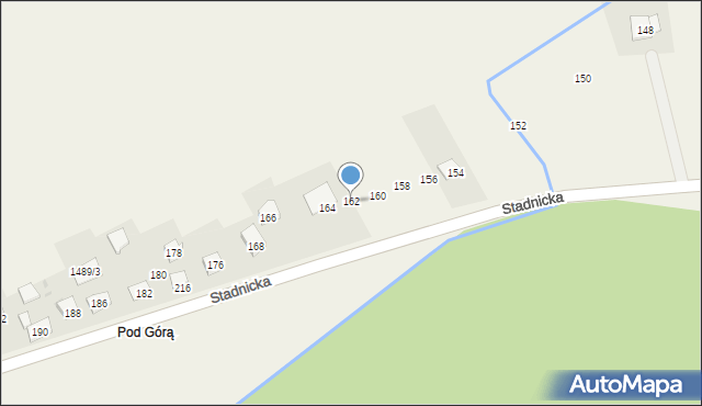 Gdów, Stadnicka, 162, mapa Gdów