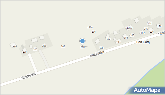 Gdów, Stadnicka, 200, mapa Gdów