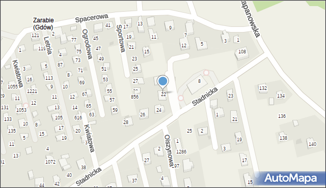 Gdów, Stadnicka, 22, mapa Gdów