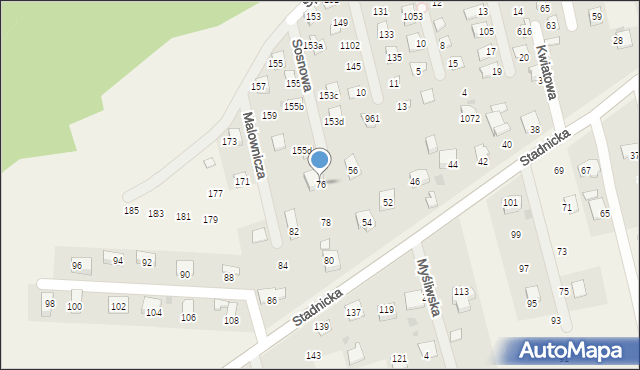 Gdów, Stadnicka, 76, mapa Gdów