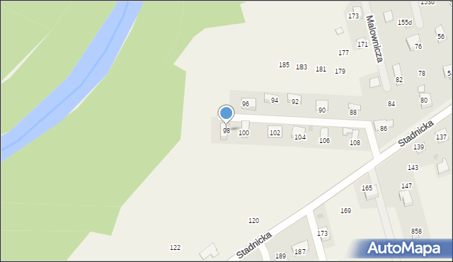 Gdów, Stadnicka, 98, mapa Gdów