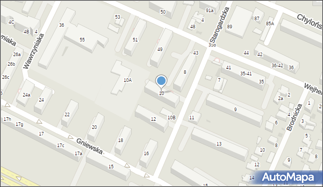 Gdynia, Starogardzka, 10, mapa Gdyni