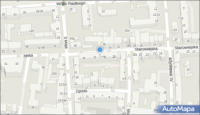 Gdynia, Starowiejska, 31-33, mapa Gdyni