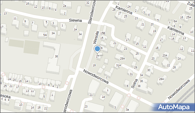 Gdynia, Starodworcowa, 17, mapa Gdyni