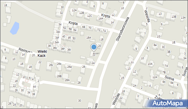 Gdynia, Starodworcowa, 22, mapa Gdyni