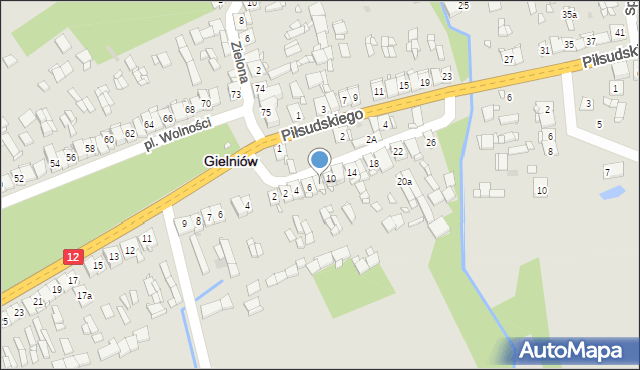 Gielniów, Strażacka, 8, mapa Gielniów