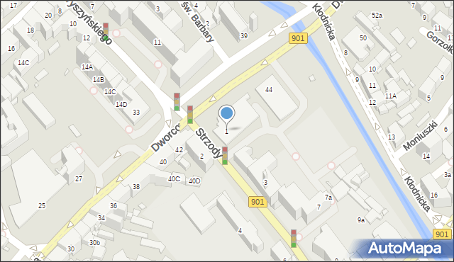Gliwice, Strzody Marcina, ks., 1, mapa Gliwic