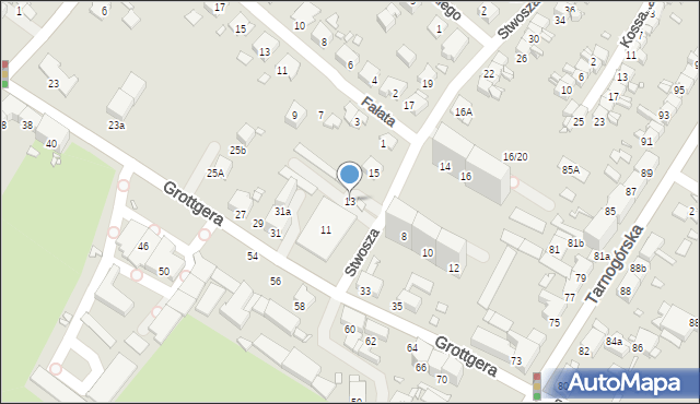 Gliwice, Stwosza Wita, 13, mapa Gliwic