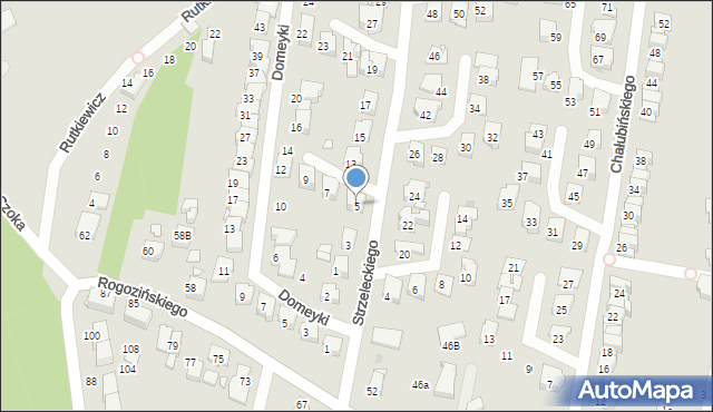 Gliwice, Strzeleckiego Pawła, 5, mapa Gliwic