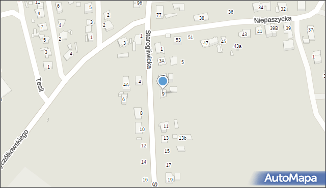 Gliwice, Starogliwicka, 9, mapa Gliwic