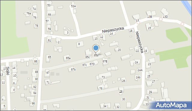 Gliwice, Staromiejska, 65d, mapa Gliwic