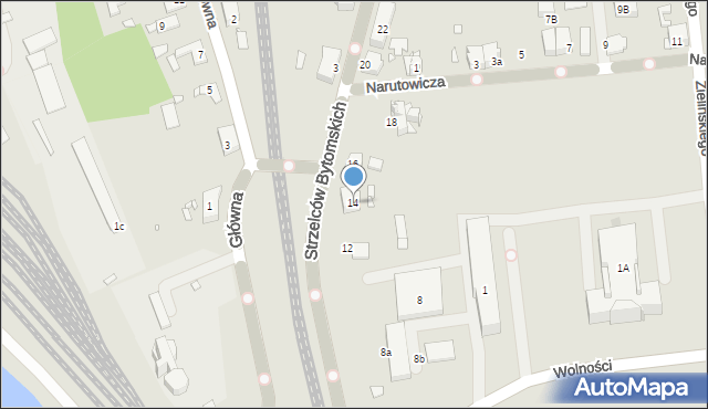 Gliwice, Strzelców Bytomskich, 14, mapa Gliwic