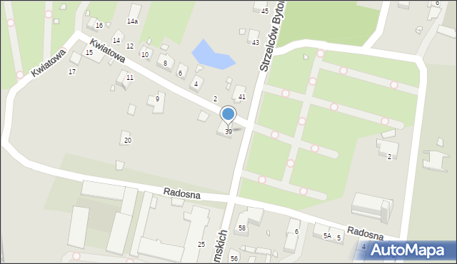 Gliwice, Strzelców Bytomskich, 39, mapa Gliwic