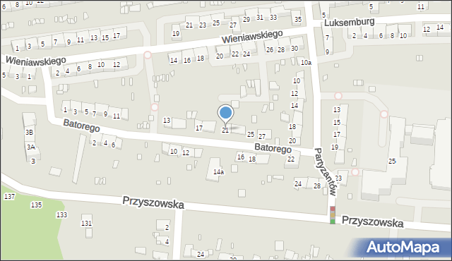 Gliwice, Stefana Batorego, 21, mapa Gliwic
