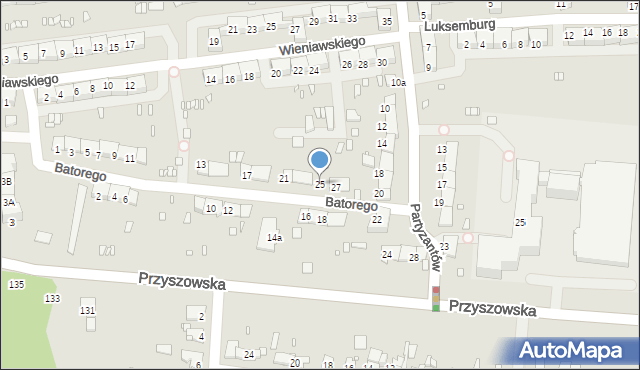 Gliwice, Stefana Batorego, 25, mapa Gliwic