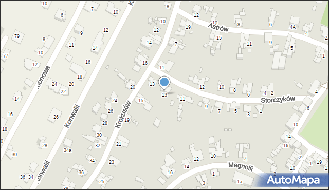 Gliwice, Storczyków, 13, mapa Gliwic