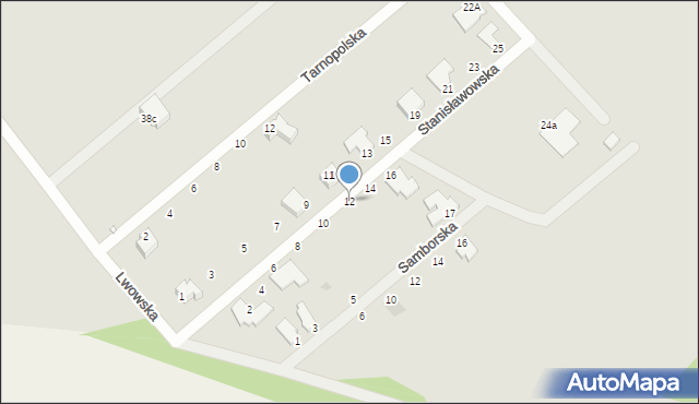 Gliwice, Stanisławowska, 12, mapa Gliwic