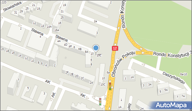 Głogów, Stawna, 10B, mapa Głogów