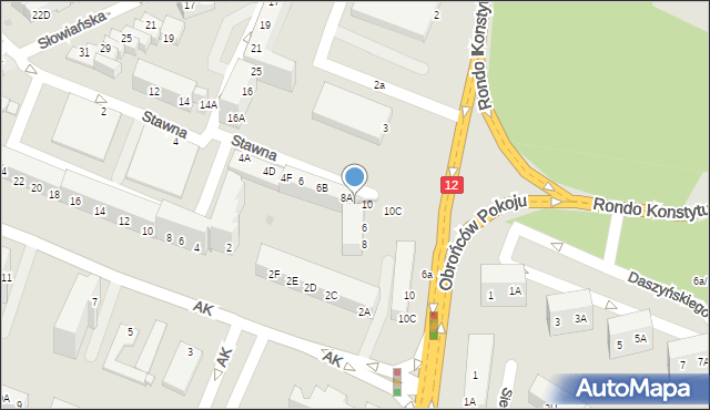 Głogów, Stawna, 8B, mapa Głogów