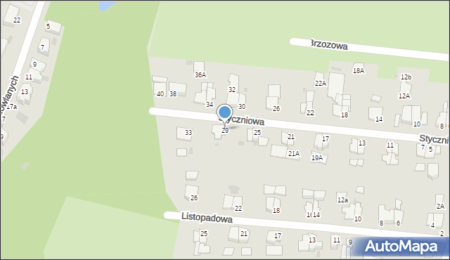 Głogów, Styczniowa, 29, mapa Głogów