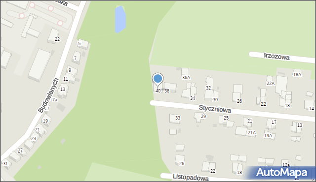 Głogów, Styczniowa, 40, mapa Głogów