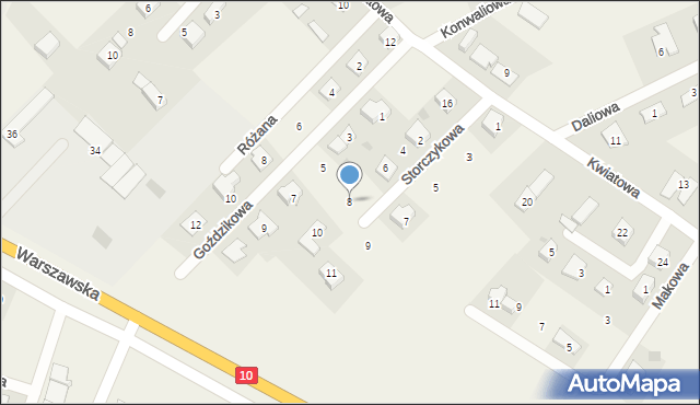 Głogowo, Storczykowa, 8, mapa Głogowo