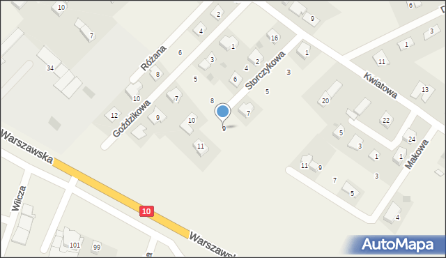 Głogowo, Storczykowa, 9, mapa Głogowo
