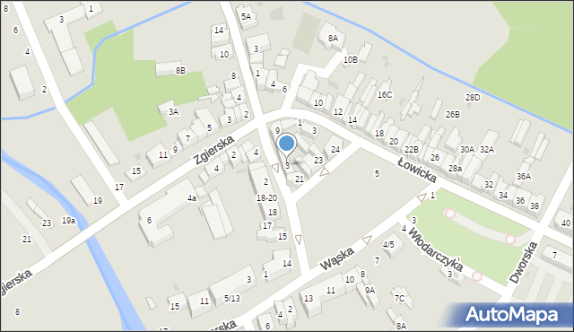 Głowno, Strażacka, 3, mapa Głowno