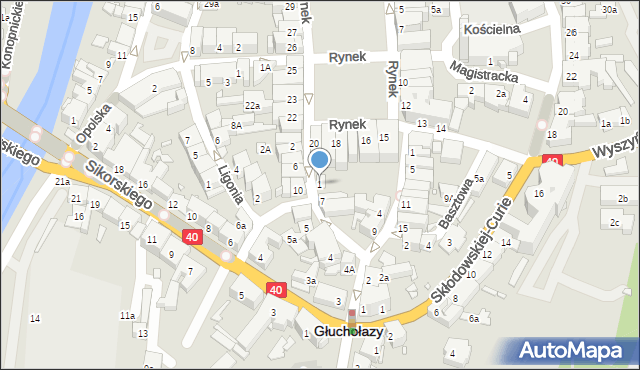 Głuchołazy, Stefana Batorego, 1, mapa Głuchołazy