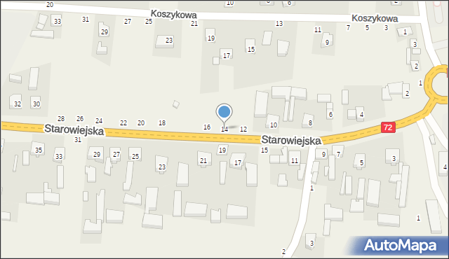 Głuchów, Starowiejska, 14, mapa Głuchów