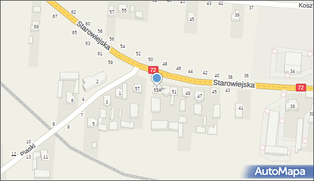 Głuchów, Starowiejska, 53A, mapa Głuchów