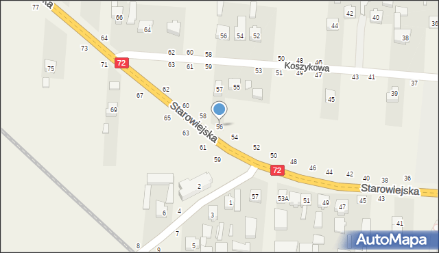 Głuchów, Starowiejska, 56, mapa Głuchów