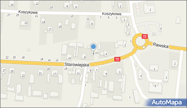 Głuchów, Starowiejska, 6, mapa Głuchów