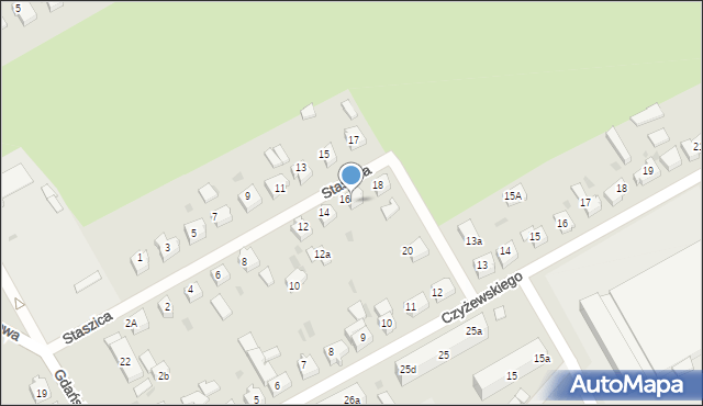 Gniew, Staszica Stanisława, 16b, mapa Gniew