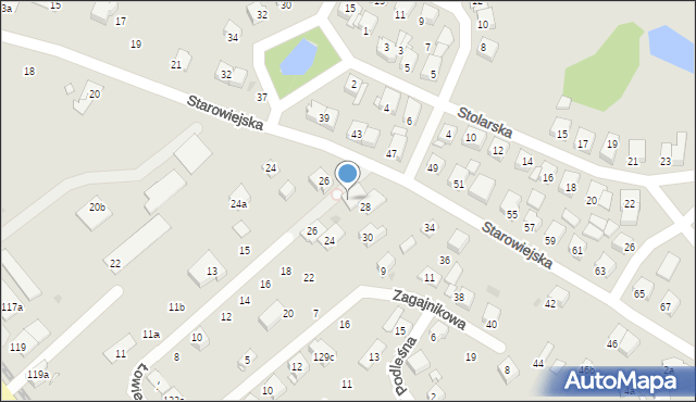 Gniezno, Starowiejska, 28a, mapa Gniezna