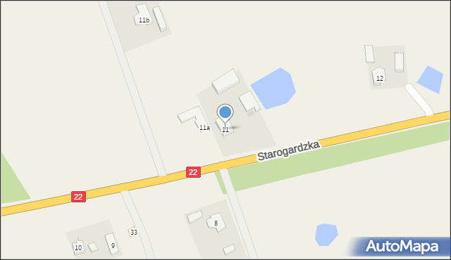 Gniszewo, Starogardzka, 11, mapa Gniszewo