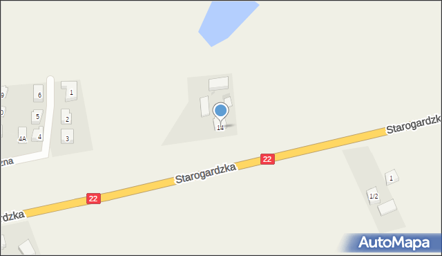Gniszewo, Starogardzka, 14, mapa Gniszewo