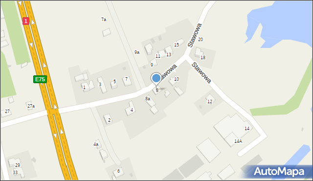 Goczałkowice-Zdrój, Stawowa, 8, mapa Goczałkowice-Zdrój