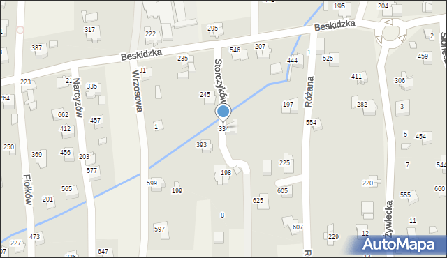 Godziszka, Storczyków, 334, mapa Godziszka