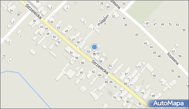 Gogolin, Strzelecka, 55, mapa Gogolin