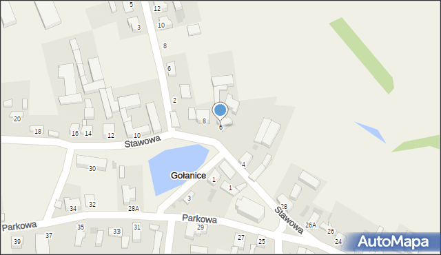 Gołanice, Stawowa, 6, mapa Gołanice