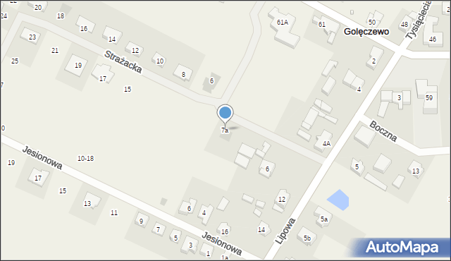Golęczewo, Strażacka, 7a, mapa Golęczewo