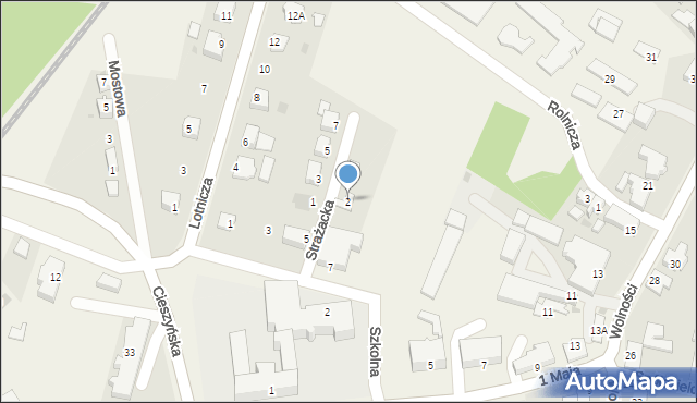 Goleszów, Strażacka, 2, mapa Goleszów